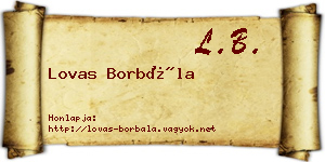 Lovas Borbála névjegykártya